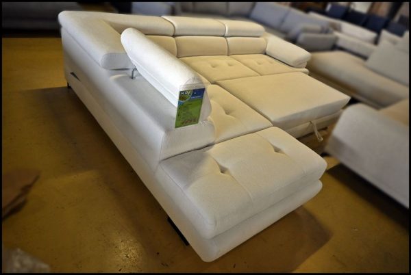 Luton Ecksofa – weißes Sofa mit Schlaffunktion & Bettkasten – Bild 5