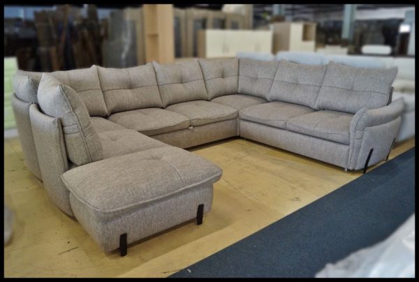 Almeria Wohnlandschaft – graues Sofa mit Bettkasten & Federung – Bild 9