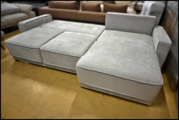 Polsterecke Selva – graues Sofa mit Federkern, Bettfunktion & Stauraum – Bild 3