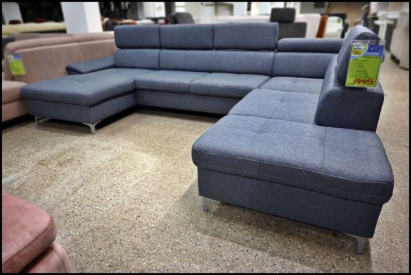 Exxpo Azzano Wohnlandschaft – Nachtblaues Sofa mit Kopfteilverstellung – Bild 2