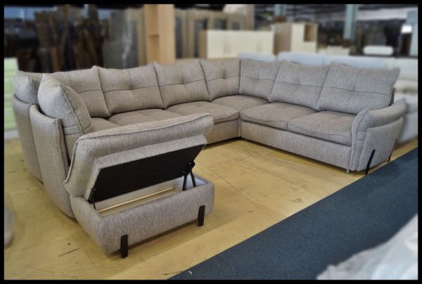 Almeria Wohnlandschaft – graues Sofa mit Bettkasten & Federung – Bild 8