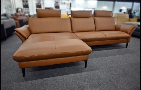 HUKLA HU-HP19094 Ledergarnitur in Braun mit XL Canapé