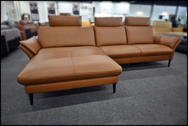 HUKLA HU-HP19094 Ledergarnitur in Braun mit XL Canapé