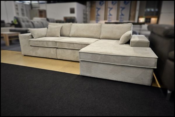 Niko Cord Sofa Quad Beige – modernes Sofa mit Kissen – Bild 2