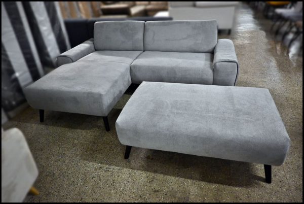 Exxpo Venice Sofa in Grau mit Hocker