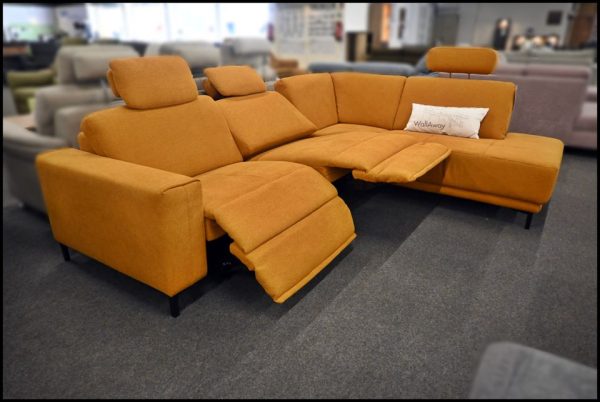 Steinpol Relax Polsterecke – Sofa in Orange mit Relaxfunktion – Bild 4