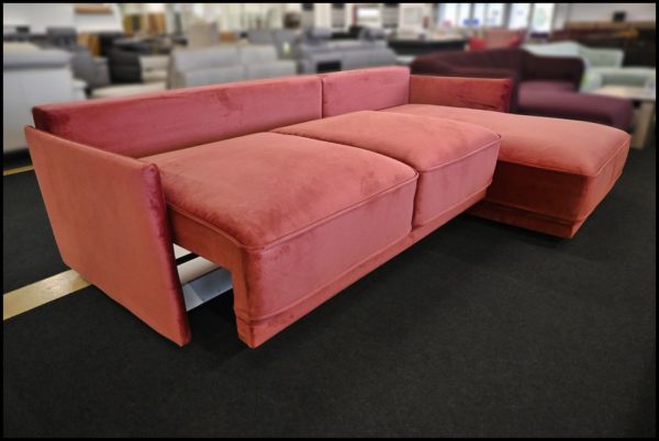 Rondo Ecksofa – Samt Sofa mit Schlaffunktion & Bettkasten – Bild 5