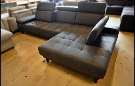 Dietsch Ecksofa schwarz mit Sitztiefenverstellung