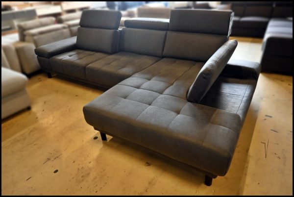 Dietsch Ecksofa schwarz mit Sitztiefenverstellung