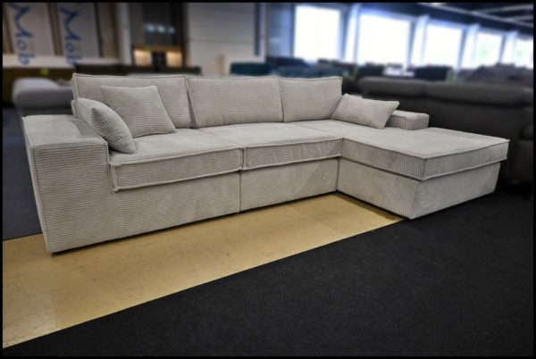 Niko Cord Sofa Quad in Beige Creme