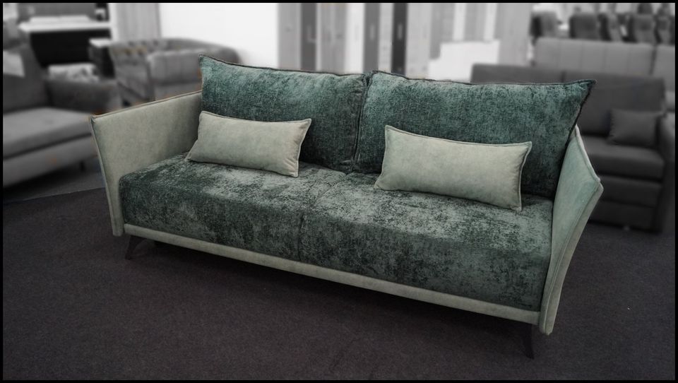 Niko Merry Schlafsofa mit Webstoffbezug in Grüntönen – komfortabel und elegant