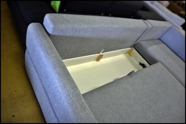 Salto Ecksofa – graues Sofa mit Schlaffunktion & Federkern – Bild 4