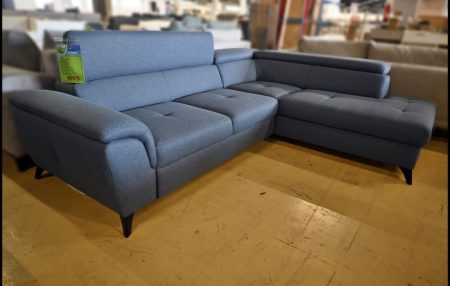Ecksofa Aldeia Benix Stoff blau mit Schlaffunktion