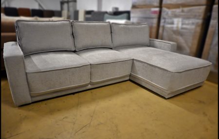 Polsterecke Selva grau silber mit Federkern und Bettfunktion