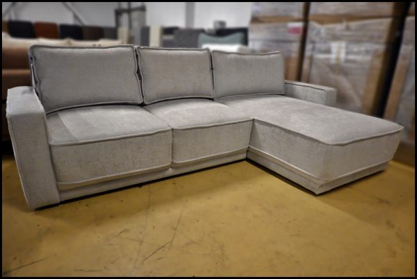 Polsterecke Selva grau silber mit Federkern und Bettfunktion