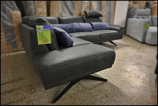 Exxpo Altamura Ecksofa – schwarzes Sofa mit Metallfüßen – Bild 2