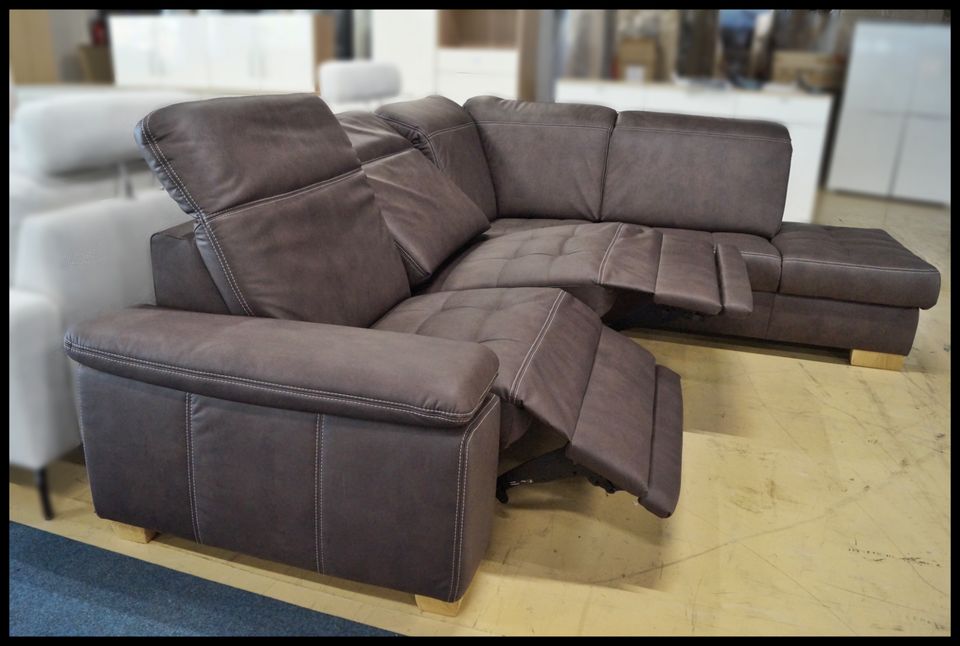 Polipol PP-LA21164 Sofa – Mikrofaser braun mit Relaxfunktion – Bild 2