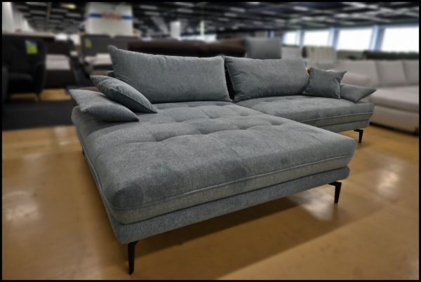 Prato Ecksofa Benix – Himmelblaues Sofa mit Webstoff & Federkern – Bild 2