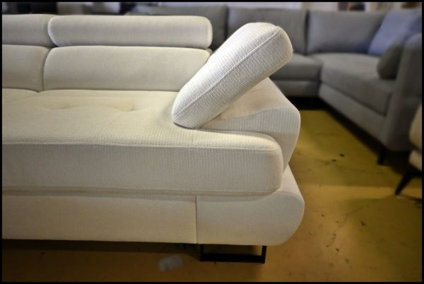 Luton Ecksofa – weißes Sofa mit Schlaffunktion & Bettkasten – Bild 3