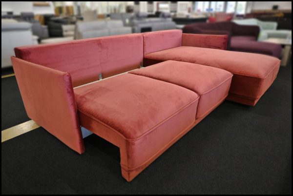 Rondo Ecksofa – Samt Sofa mit Schlaffunktion & Bettkasten – Bild 3