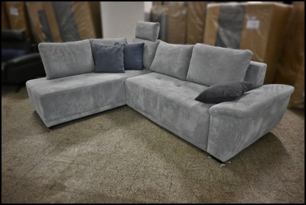 Exxpo Polsterecke Funny in Grau Cord mit Bettfunktion