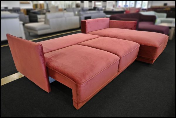 Rondo Ecksofa – Samt Sofa mit Schlaffunktion & Bettkasten – Bild 2