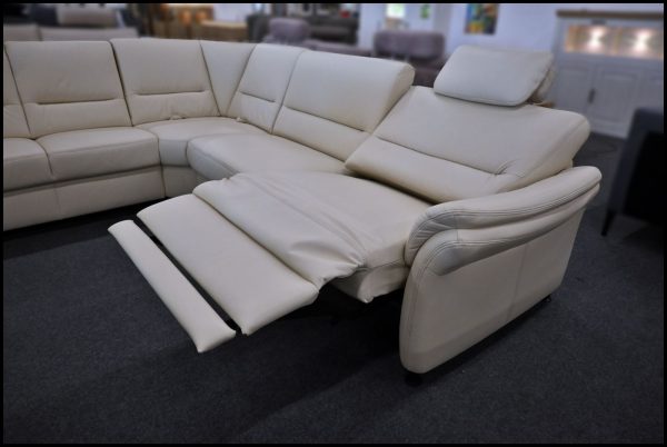 Polinova Ledersofa PN-EM16033 – Beige mit Relaxfunktion – Bild 3