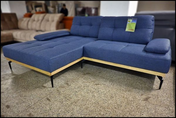 Exxpo Falcone Ecksofa – blaues Sofa mit Sitztiefenverstellung – Bild 2