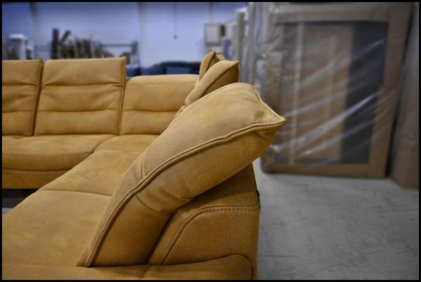 HUKLA Rundecke HU-SF19179 – Sofa in Bold-Kurkuma mit Relaxfunktion – Bild 2