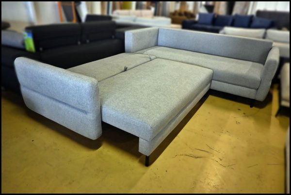Salto Ecksofa – graues Sofa mit Schlaffunktion & Federkern – Bild 5