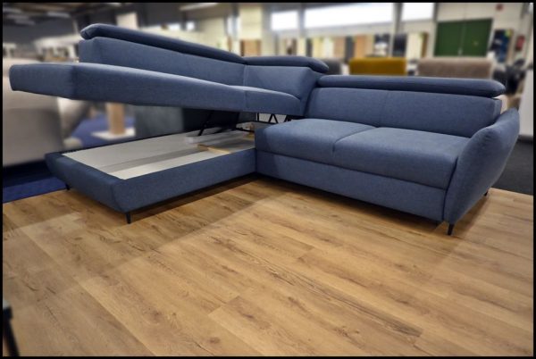 Othello Ecksofa Blau – Sofa mit Bettfunktion & Stauraum – Bild 3