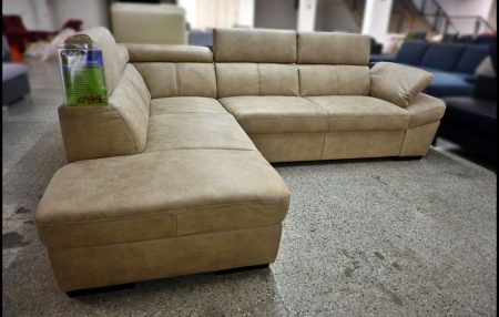 Exxpo Salerno Ecksofa in Creme mit Bettfunktion