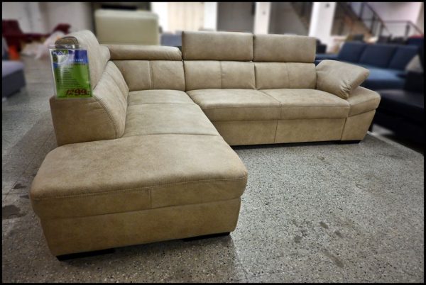Exxpo Salerno Ecksofa in Creme mit Bettfunktion