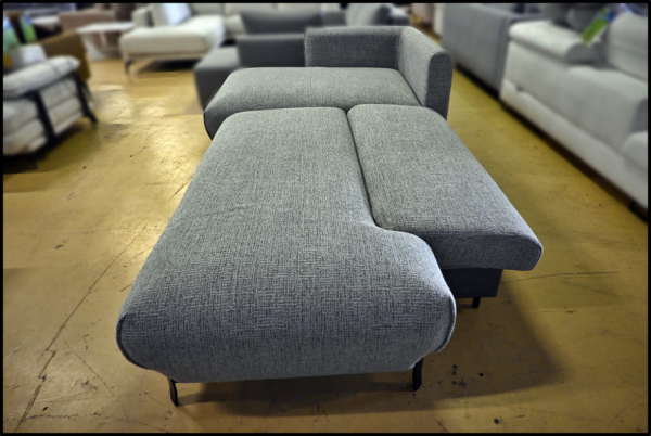 Polsterecke Foggia – graues Sofa mit Federkern, Bettfunktion & Stauraum – Bild 2