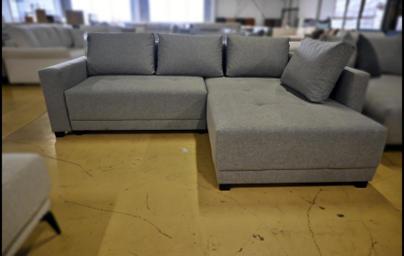 Polsterecke Bari grau mit Bettfunktion und Stauraum