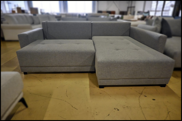 Polsterecke Bari – graues Sofa mit Federkern, Bettfunktion & Stauraum – Bild 4