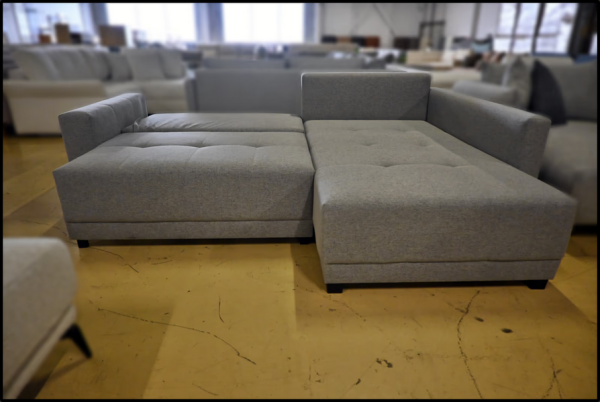 Polsterecke Bari – graues Sofa mit Federkern, Bettfunktion & Stauraum – Bild 3
