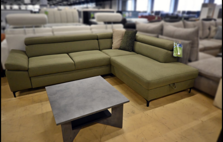 Benix Lonigo Ecksofa in Moosgrün mit Bettfunktion