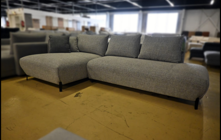 Polsterecke Foggia grau mit Bettfunktion und Stauraum