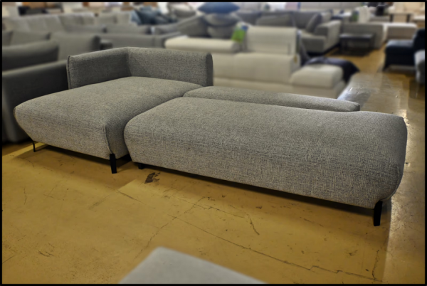 Polsterecke Foggia – graues Sofa mit Federkern, Bettfunktion & Stauraum – Bild 3
