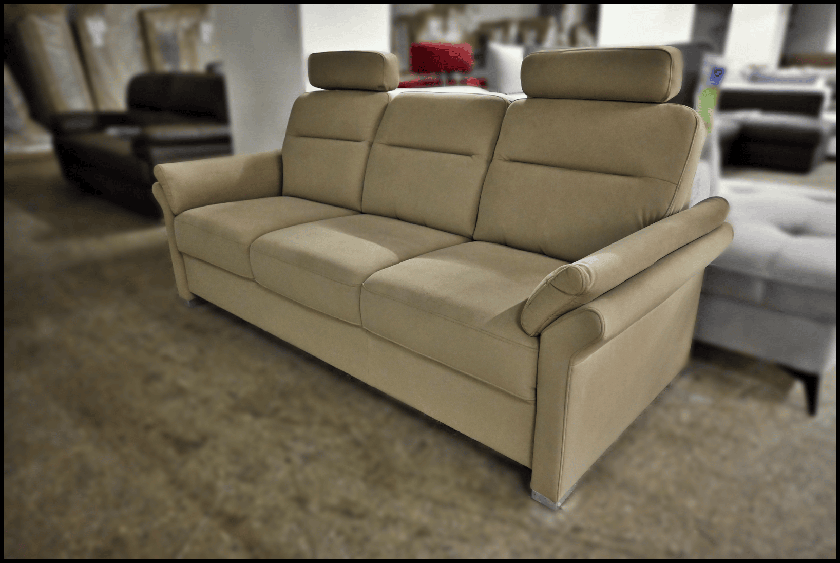 Polipol 3-Sitzer Sofa Sand – Eleganz und exzellenter Sitzkomfort – Bild 2