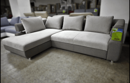 Panama Ecksofa grau mit Bettfunktion