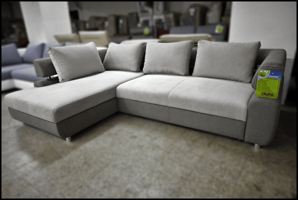 Panama Ecksofa grau mit Bettfunktion