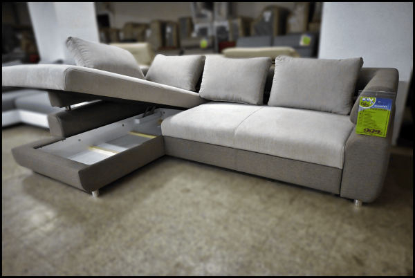 Panama Ecksofa Grau – Sofa mit Bettfunktion & Stauraum – Bild 2