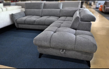 Ecksofa Fubu Benix grau mit Bettfunktion