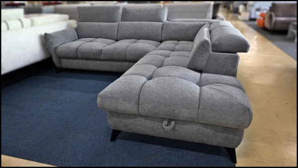 Ecksofa Fubu Benix grau mit Bettfunktion