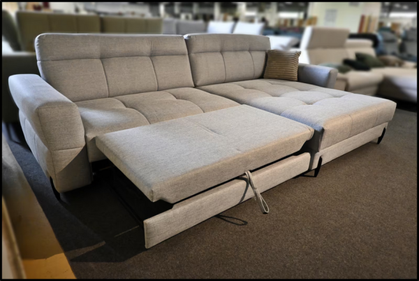 Ecksofa Jersey Benix Webstoff grau – Sofa mit Bettfunktion – Bild 4