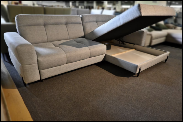 Ecksofa Jersey Benix Webstoff grau – Sofa mit Bettfunktion – Bild 3