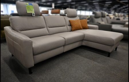 Polinova Ledergarnitur Echtleder Sofa mit Metallfüßen