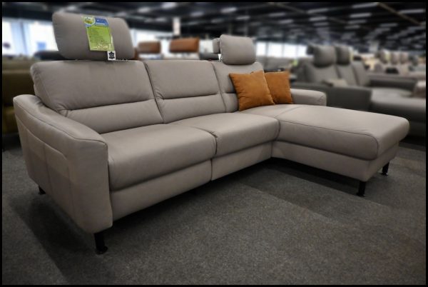 Polinova Ledergarnitur Echtleder Sofa mit Metallfüßen
